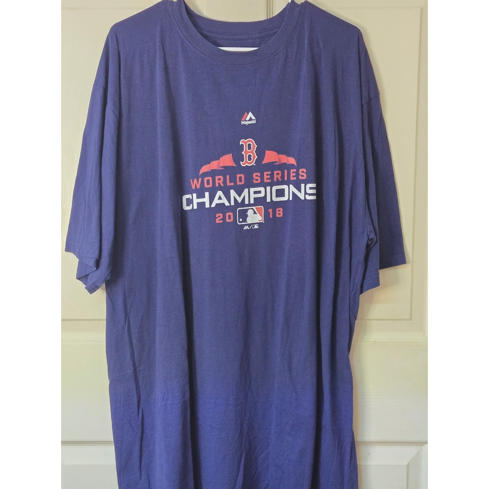 Majestic Boston Red Sox 2018 World Series Champions Shirt Navy Blue Mens 2XLT